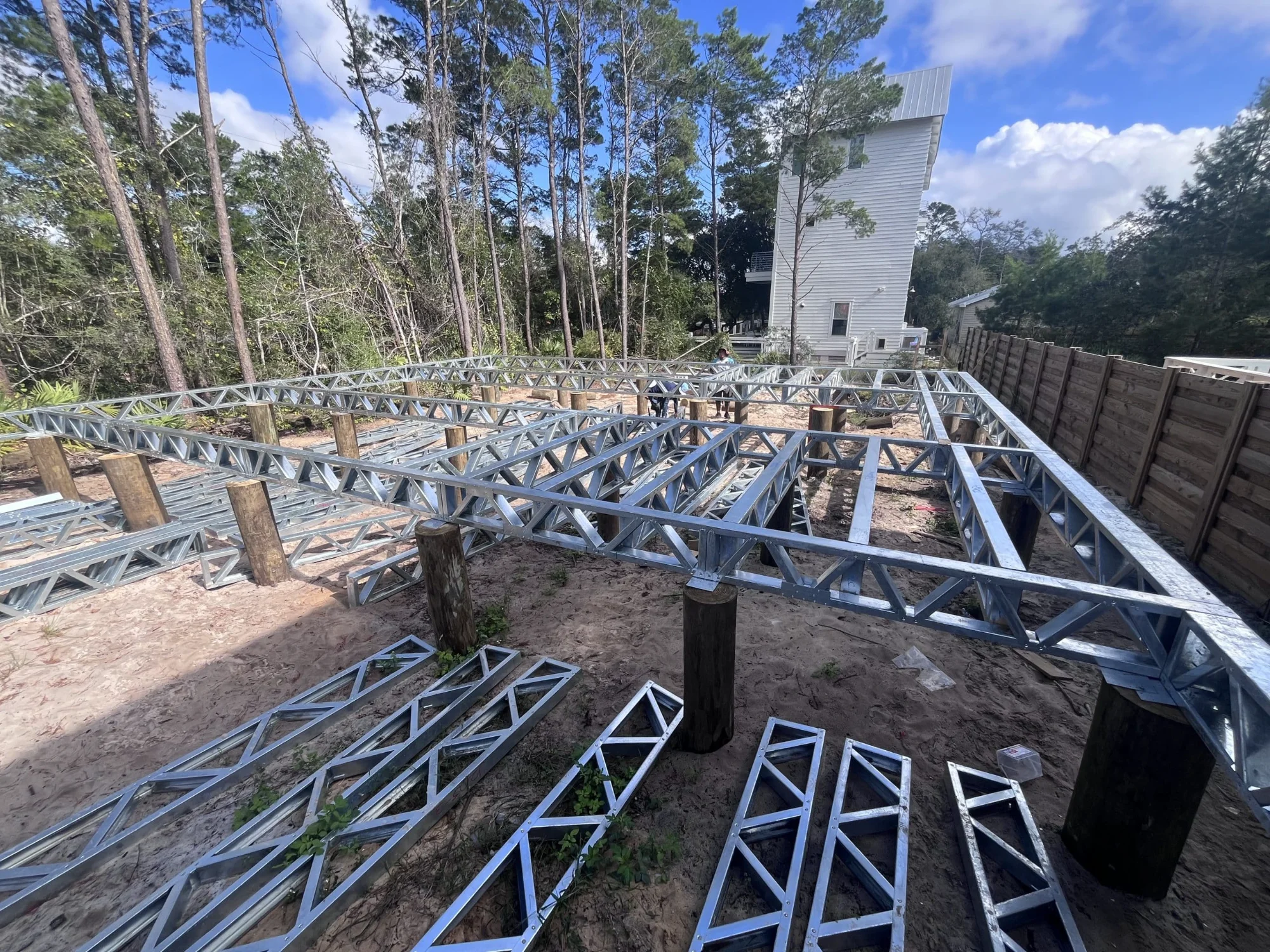 Steel floor joist system on Illinois foundation