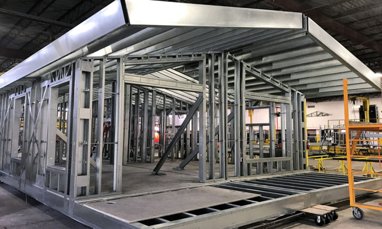 Barndominium factory frame in Illinois